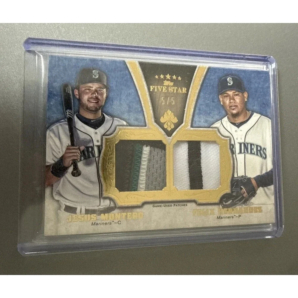 2012 Topps Five Star Dual Game-Used Patch card jesus montero felix hernandez